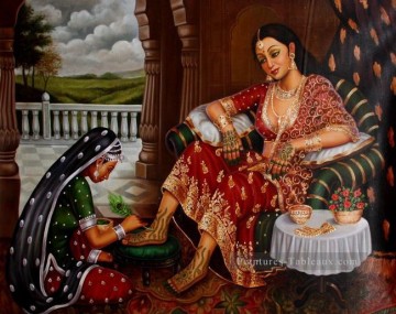 Mehandi de la mariée Inde Peinture à l'huile
